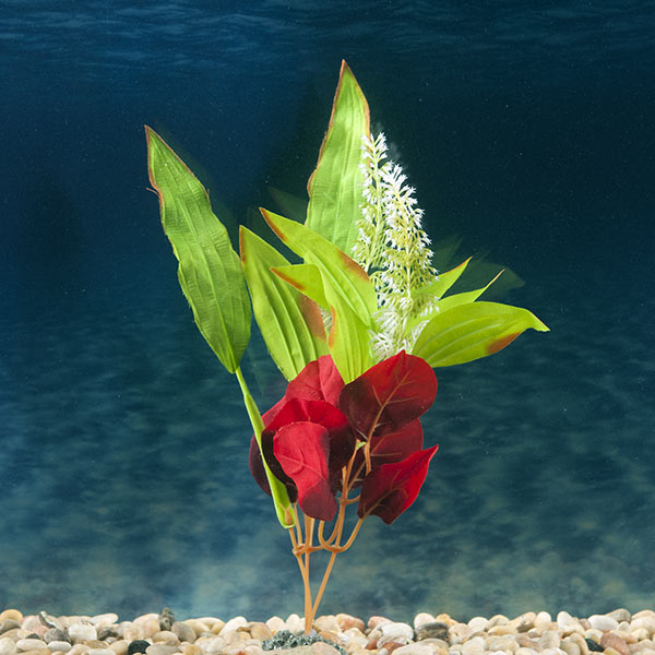 Marina Naturals Medium Red & Green Sword Leaf Silk Plant