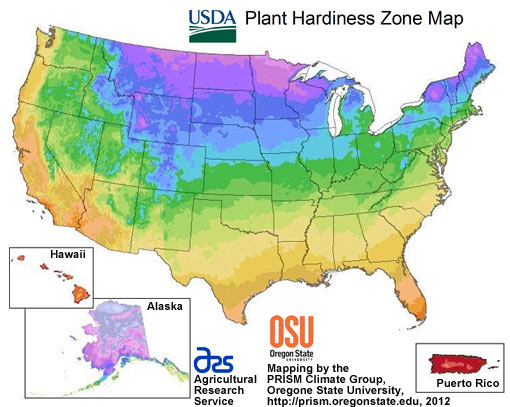 Pond Plant Hardiness Zone Map