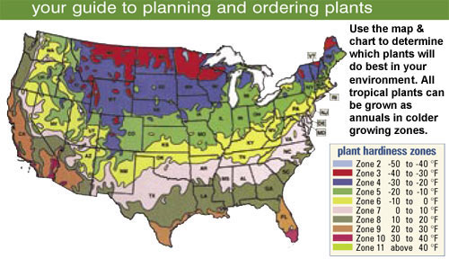 Pond Plant Hardiness Zone Map