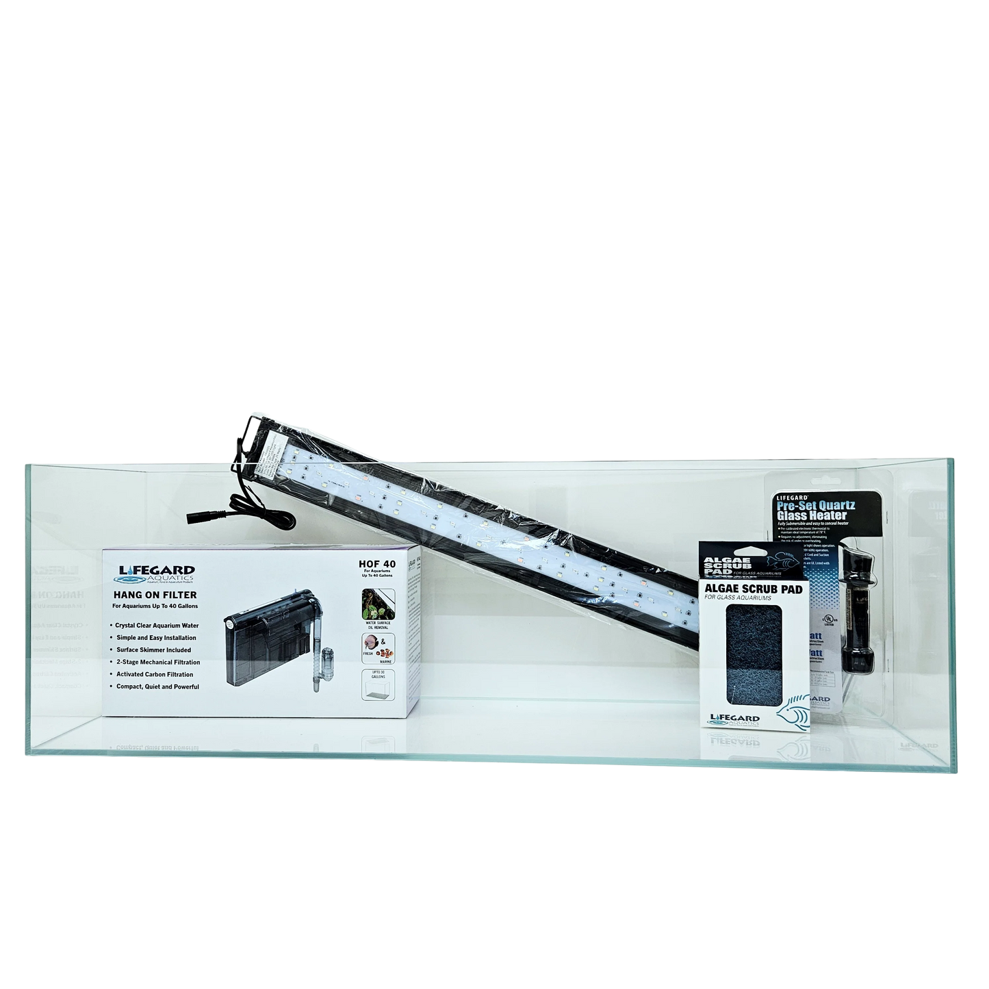 Lifegard Clear Glass Bookshelf Aquarium Kits
