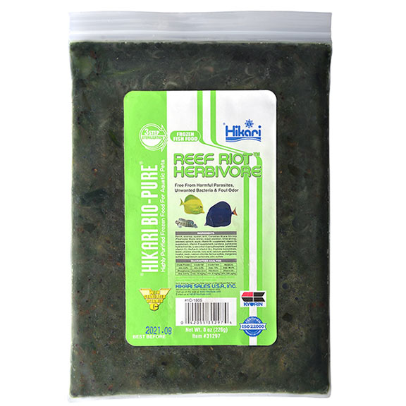 Hikari®; Bio-Pure®; Reef Riot Herbivore™ Frozen Fish Food