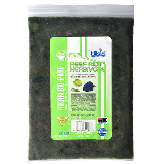 Hikari®; Bio-Pure®; Reef Riot Herbivore™ Frozen Fish Food