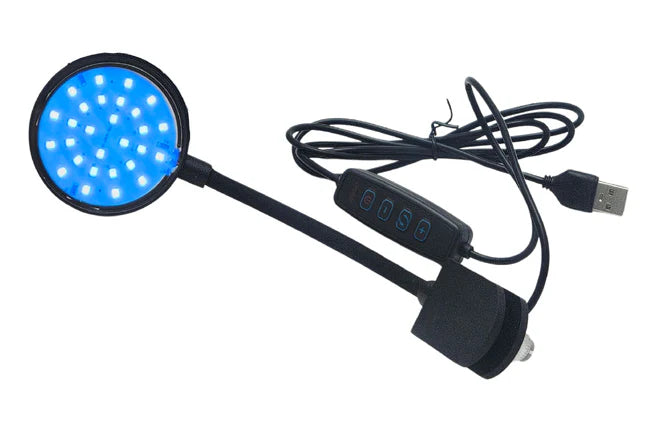 Lifegard® 2.5" Blue Spectrum Clip-On USB LED Light w/In-Line Controller
