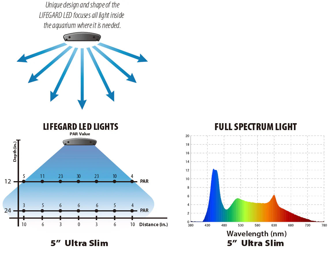 Lifegard® High Output 5" Full Spectrum LED Light w/Mounting Bracket