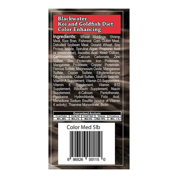 Blackwater Color Enhancing Premium Koi & Goldfish Food, Medium Pellets