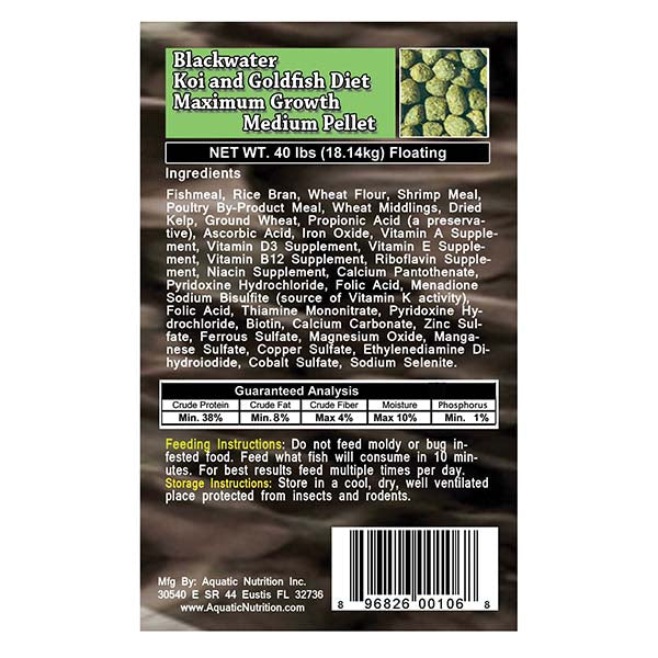 Blackwater Max Growth Medium Pellet Food, 40 lbs