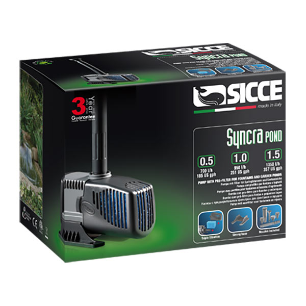 SYNCRAPOND 1.5 Pond Pump with Fountain & Filter