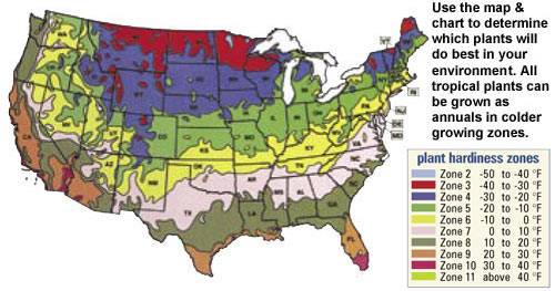 Pond Plant Hardiness Zone Map