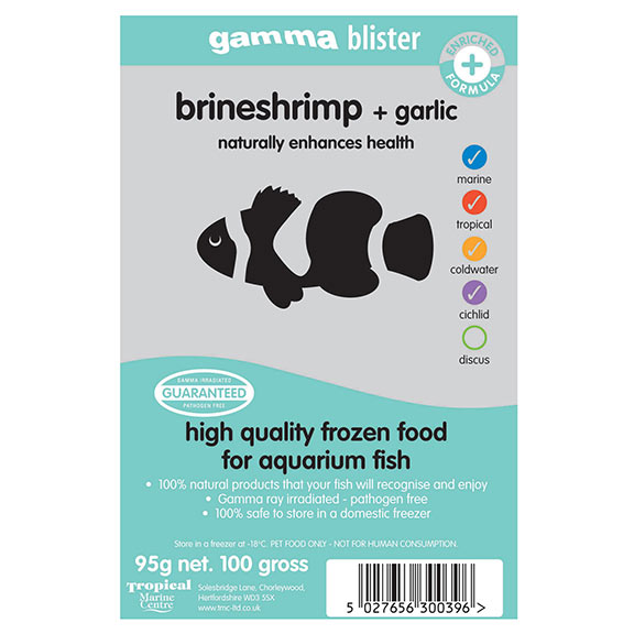 ff gamma blister brine shrimp plus garlic 100g 3 5oz blister pack