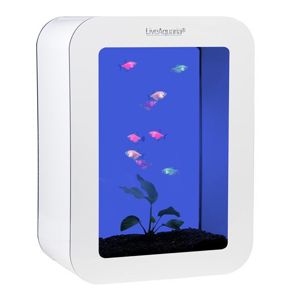 LiveAquaria® GloFish Tetra Aquarium Kit Cubi White LiveAquaria® GloFish Tetra Aquarium Kit Cubi White