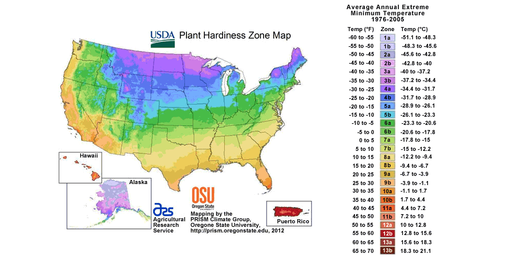 Pond Plant Hardiness Zone Map