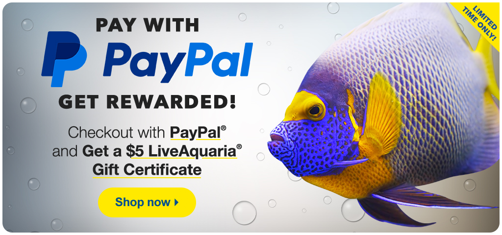 Purchase with PayPal and Get a $5 LiveAquaria Gift Certificate