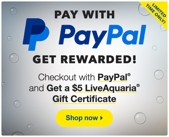 Purchase with PayPal and Get a $5 LiveAquaria Gift Certificate